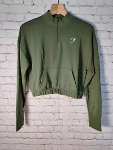 Womens Gymshark Training Pippa Pullover Sportswear Top Green New - Picture 1 of 3