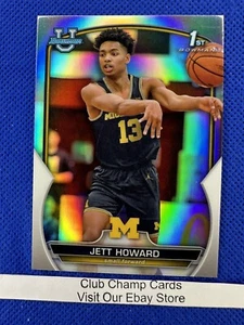 2023 #39 Jett Howard Bowman University Chrome 1st Silver Refractor Michigan - Picture 1 of 2
