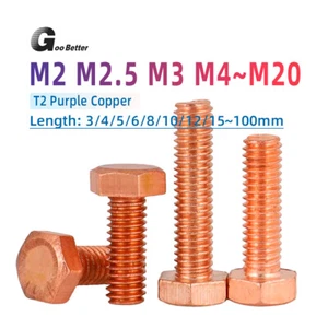 M3 M4 M5 M6 M8 M10 M12 M14~M20 Hex Head Set Screws -T2 Copper Hexagon Set Screws - Picture 1 of 111