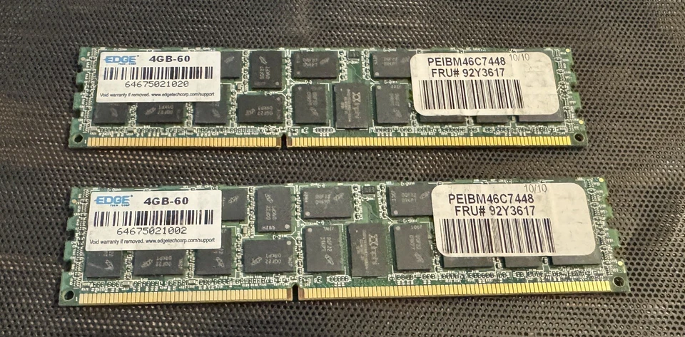 8GB (2x4GB) DDR3 ECC RAM - Mixed Part Numbers - Pulled from Server - Image 1 of 4