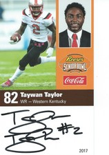 TAYWAN TAYLOR RARE 2017 SENIOR BOWL ROOKIE AUTO CLEVELAND BROWNS AUTOGRAPH