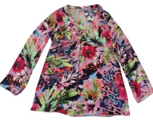 TODAYS WOMAN Leichte Langarm-Bluse Damen Gr. 38 Bunt mit Blumenmuster - Bild 1 von 6
