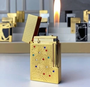 Luxury Retro Cigarette Bright Ping Sound Gas Memorial DP Engraving Lighter - Picture 1 of 13