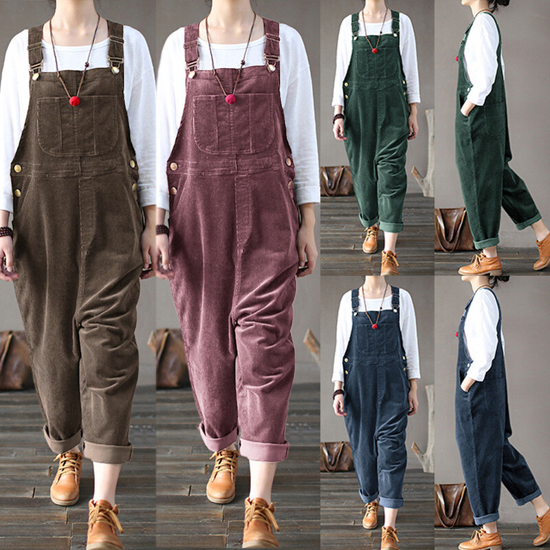 Women's Jumpsuit Women's Corduroy Overalls - Baggy Loose Fit