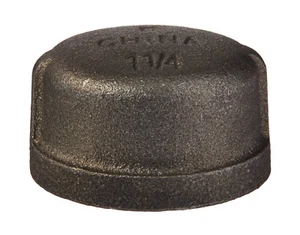 1" BLACK MALLEABLE IRON CAP PAN fitting pipe npt - Picture 1 of 1