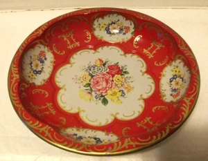 DE COLECCIÓN~1971~ARTÍCULOS DECORADOS DAHER~HECHOS EN INGLATERRA~PLATO FLORAL ROJO ESTAÑO - Imagen 1 de 6