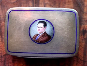 Beniamino Gigli Opera Singer Painted Self Portrait 935 Silver Trinket Box Naples - Picture 1 of 5