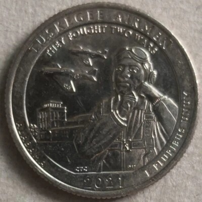 USA 2021 Quarter Dollar Comm coin - Tuskegee Airmen National Historic Site - Image 1 of 2