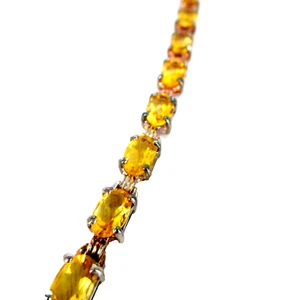 NWT Vintage 8.25" Thailand Sterling Silver 925 Citrine Gemstone Tennis Bracelet - Picture 1 of 10