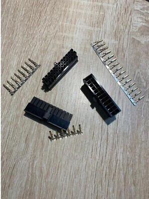 Molex 24 Pin Stecker Male 5557 in Schwarz 4,2mm inkl. 24 vergoldete Crimp Pins - Bild 1 von 4