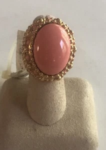 Anillo de cóctel Kara Ross coral nuevo con etiquetas - Imagen 1 de 8