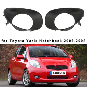 NUEVO Lámpara antiniebla Parrilla Cubierta Borde Negro para Toyota Yaris 2006-2008 Hatchback - Imagen 1 de 6