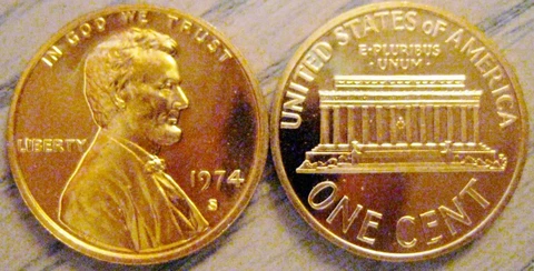1974-s Cameo Proof Lincoln Cent Nice Medium Toned Problem Free Coins Cover