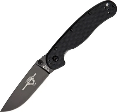 Ontario Rat II Linerlock Black Folding AUS-8 Stainless Pocket Knife 8861 - Image 1 of 4