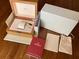 Authentic OMEGA Empty Wooden watch box with Manual & Accessories #T53 - Picture 1 of 16