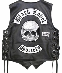 Zakk Wylde Black Label Society Biker Echtleder Weste Jacke BLS Patches - Bild 1 von 4