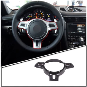 Cubierta de volante de fibra de carbono real seco para Porsche 911 981 2010-2015 - Imagen 1 de 8