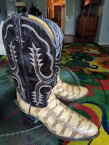 RARE Vintage 90's TONY LAMA Python  EXOTIC  Snakeskin WESTERN USA Boots 10.5 D