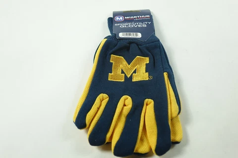 NCAA Michigan Wolverines Two-Tone Gloves, Blue/Yellow Cover