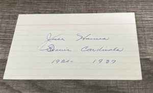 Jesse Haines SIGNED Autographed 3" x 5" Index Card St Louis Cardinals 1920-1937 - Picture 1 of 1