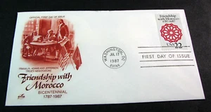 USA Briefmarke FDC Scott # 2349 Freundschaft mit Marokko 1987 gebraucht L755 - Bild 1 von 1