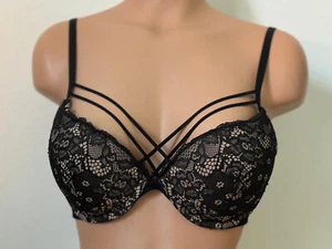 H&M Super-Push-Up BH mit Spitze 80 B schwarz/beige - Bild 1 von 1