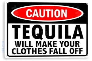 Letrero de metal de lata de tequila precaución bar pub cueva cerveza tiro patrón letrero de lata B121  - Imagen 1 de 3