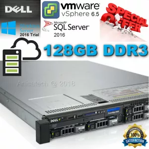 Dell PowerEdge R620 2x Xeon E5-2670 3.30GHz 16-CORE 128GB DDR3 H310 480GB SSD AT - Picture 1 of 6