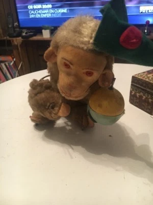 Ancien Automate Singe Peluche  Vintage  - Photo 1/4