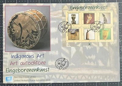 UNITED NATIONS VIENNA, SCOTT # 375, LARGE FDC COVER OF INDIGENOUS ART YEAR 2006 - Image 1 of 4