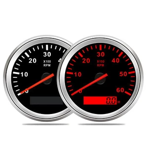Velocímetro LCD de 85 mm velocímetro calibre 0-6000 RPM para coche barco camión - Imagen 1 de 21