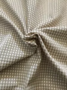 Tan and Ivory Woven Gingham Fabric- 2/3 Yard Piece - Picture 1 of 6