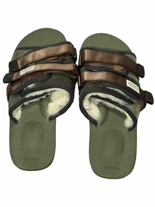 Sandalia de cabina Suicoke MOTO para hombre talla 9 verde oliva cobre forrada frontal piel sintética - Imagen 1 de 10