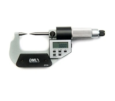 DML 0-25mm IP54 Digital Point Micrometer 1" Inch Outside External Gauge