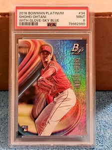 2018 Bowman Platinum Shohei Ohtani Sky Blue PSA 9
