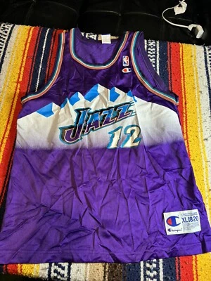 Utah Jazz jersey vintage Champion brand youth Xl Stockton Malone - Image 1 of 4