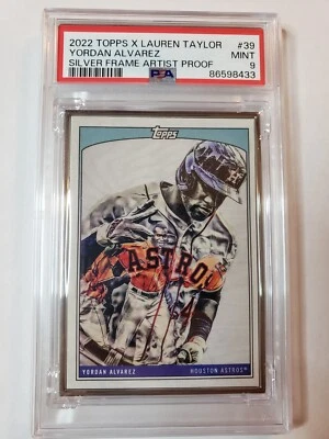 Yordan Alvarez 2022 Topps X Lauren Taylor Silver Frame Artist Proof #5/20 PSA 9 - Image 1 of 4