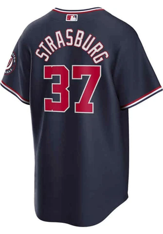 Washington Nationals Stephen Strasburg Nike Navy Alternate Official MLB Jersey Cover