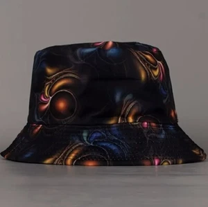 Black Planet Print Bucket Hat, One Size, Unisex, Beach, Sun, Fishing, USA, NWT - Picture 1 of 6