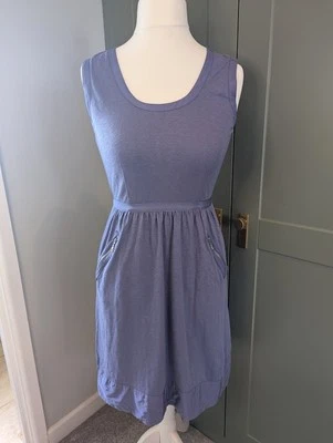 Mint Velvet Dress Purple Size 8 Sleeveless Pockets Cotton Silk Trim - Image 1 of 4