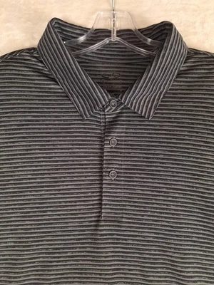 Men's XXL Champion Duo Dry Striped Polo Shirt C9 Gray Black 2XL Stretch Golf - Image 1 of 4