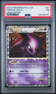 2010 POKEMON HEARTGOLD & SOULSILVER UNDAUNTED #81 ESPEON-HOLO PSA 1 - Picture 1 of 1