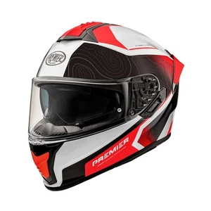 Premier Evoluzione DK 2BM Full Face Motorcycle Helmet Gloss Black / Red / White - Picture 1 of 4