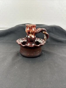 Vintage Williamsburg Handmade Pottery Candlestick Holder W/Twisted Handle - Picture 1 of 15