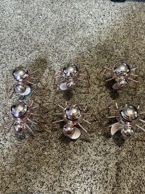 Lot Of 6 Disco Ball Spider Decor Pink New Halloween - Image 1 of 4