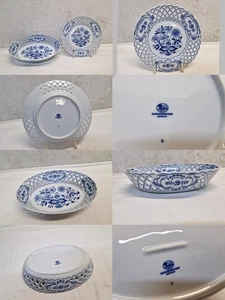 Hutschenreuther Porzellan Zwiebelmuster 2-tlg. Set: Durchbruchschale / Teller - Bild 1 von 24