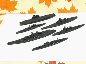 6  Vintage Soft Metal WWII Miniature Ships various  models C in C Casting - Picture 1 of 3
