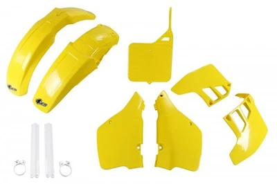 Verkleidungssatz Plastiksatz plastic kit passt an Suzuki Rm 125 89-91 gelb-w - Bild 1 von 4