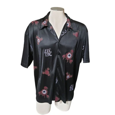 Camiseta De Colección Gadzooks bc Ethic Negra Con Ojos Llamas Talla Para Hombre Grande Foto 1 de 4