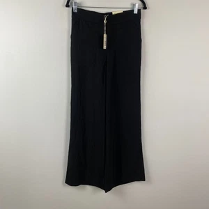 Max Studio Wide Leg Trouser Pants Size Small Black Pull On Stretch - Picture 1 of 11